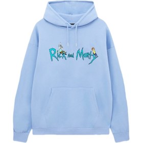 Resim VENHENA Rick And Morty Bebe Mavi Kapüşonlu Sweatshirt Hoodie 