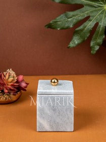 Resim MIARIK DESIGN & DEKORASYON Dekoratif Mermer Kare Detaylı Pamukluk 