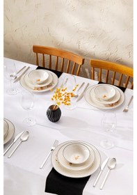 Resim Emsan New Bone Nova 18 Parça 6 Kişilik Yuvarlak Yemek Takımı Renkli 