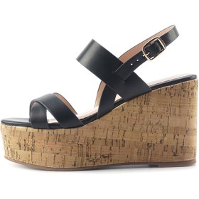 Resim Nine West MONSA 5FX Siyah Kadın Dolgu Topuk Sandalet 