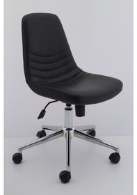 Resim Siyah Deri Rahat Ofis Çalışma Sandalyesi 