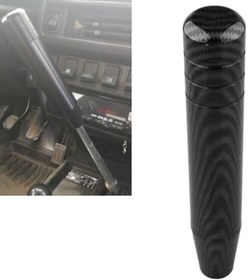 Resim 18CM araba evrensel manuel şanzıman vites topuzu karbon fiber yarış araba değiştiren kolu topuzu 
