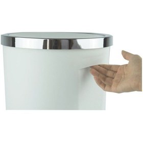 Resim Primanova Lenox Döner Kapaklı Plastik Çöp Kovası Beyaz 35 L Beyaz 