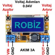 Resim Genel Markalar 3a Ayarlanabilir Voltaj Düşürücü Modül Ekranlı Ayarlı Güç Kaynağı 