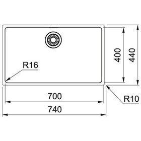 Resim Franke Maris Mrx 110-70 Ino x Eviye (Tezgah Altı Montaj Tipi) 
