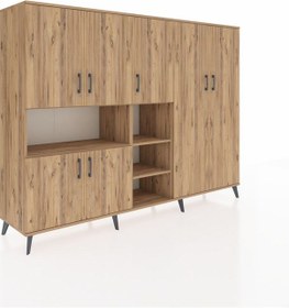 Resim Hyperion Dolap 13 Raflı 7 Kapaklı 220x44x163 Çam-çam Çam-çam 