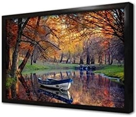 Resim Gölde Kayık Çerçeveli Cam Tablo 20x30 cm CA20930 