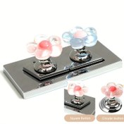 Resim 1 Adet Modern Çiçek Şeklinde Klozet Kapağı Kaldırıcı & Sifon Butonu - Uzun Tırnak Kullanıcıları İçin Kolay Kurulum Donanımı ile Dayanıklı Plastik Banyo Aksesuarı, Dekoratif Çiçekli Tasarım, Yaratıcı Küçük Banyo Dekoru, Zarif Metalik Bitişli, Banyo Aksesuarları 