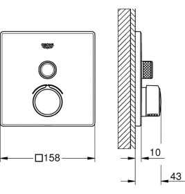 Resim Grohe Smartcontrol Tek Valfli Akış Kontrollü Ankastre Duş Bataryası 29147000 
