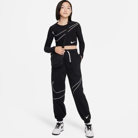 Resim Nike Sportswear Oversized Fleece Çocuk Siyah Eşofman Altı 