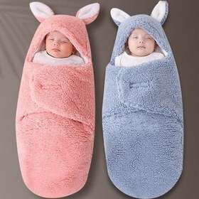 Resim Baby Hold Newborn Thickened Out Wrap Swaddle Sleeping Bag - Round Legs Pink / 62cm 