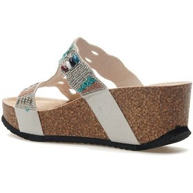 Resim Guja Kadın Taş Detaylı Dolgu Topuk Günlük Terlik 25y 25y101 Z Gümüş Gümüş 