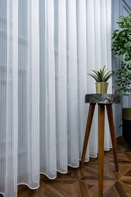 Resim Ev Depo Home Taç Çizgili Normal Pile Tül Perde Tek Kanat SKL4025NORMAL, Ekru, 330 x 260 