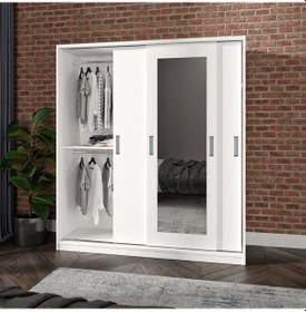 Resim Yonca 3 Kapaklı 8 Bölmeli Aynalı Dolap 