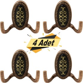 Resim Badem10 Seçil Vestiyer Duvar Askısı Dolap Elbise Askılığı Antik Askı (4 ADET) 