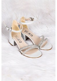 Resim Kiko Kids 791 Taşlı Kız Çocuk 3 Cm Topuklu Sandalet Ayakkab 