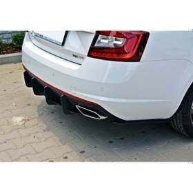 Resim Dynamic Skoda Octavia Difüzör Flap Tampon Flapı 2012 Sonrası Mat Siyah 