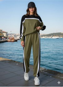 Resim Genel Markalar Kadın Uzun Kollu şerit Detay Eşofman Takım 