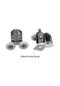 Resim Duşakabin Tekerleği Metal Gövdeli Krom 2 Li Set Teker Çapı 24 Mm Krom 