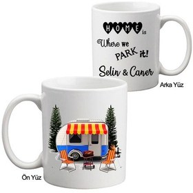 Resim Çekme Karavan Temalı Isim Baskılı Kupa Bardak 