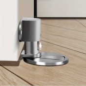 Resim 1 adet Parlatılmış Paslanmaz Çelik Kapı Durdurucu - Deliksiz, Güçlü Manyetik, Çarpışma Geçirmez, Görünür Banyo Zemin Durdurucu, Kapı Mobilyaları Altında, Banyo Güvenlik Aksesuarı | Modern Estetik | Manyetik Mekanizma, Banyo Kapı Durdurucu 