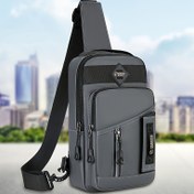 Resim 1 adet Erkek Yeni Büyük Kapasiteli Çanta, Çok Katmanlı Depolama Crossbody Çanta, Trend Moda Göğüs Çantası 