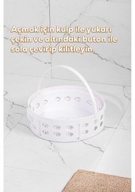 Resim Porsima 25100 Teleskopik Katlanır Sepet Katlanabilir Çamaşır Sepeti Orta Boy Katlanır Çamaşır Sepeti Beyaz 15lt Beyaz 