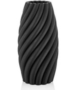 Resim Lamedore Helical Siyah 3d Küçük Vazo 18x18x38 Cm Siyah 