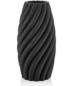 Resim Lamedore Helical Siyah 3d Küçük Vazo 18x18x38 Cm Siyah 