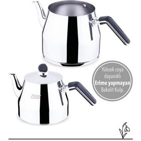 Resim Fms Mega Aile Boy Çelik Çaydanlık Siyah 4073 