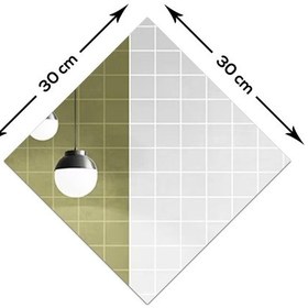 Resim Banyo Aynası Düz Ayna 4'lü Takım Kare Ayna 30cm X 30cm Düz 