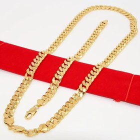 Resim 2 Parça NK Set Klasik Altın Zincirli Kolye ve Bileklik Takımı - Yüksek Kaliteli Titanyum Erkek Takısı Avrupa ve Amerikan Tarzı 