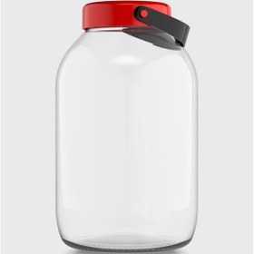 Resim Renga Macro 5000 Ml Kırmızı Kapaklı Cam Kavanoz 131017 Kırmızı 