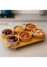 Resim Porsima Pbt-693 Tepsili 6 Lı Bambu Kahvaltılık Saklama Kabı Kapaklı Saklama Kabı Kapaklı Kahvaltılık Seti Bambu 