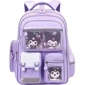 Resim Sevimli Kuromi Ilkokul Kızı Büyük Kapasiteli 246 Karikatür Sırt Çantası Mor 