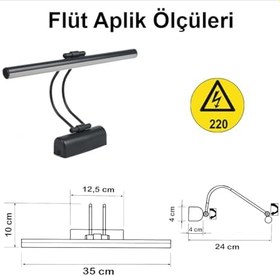 Resim Merwish 35 Cm Elektrikli 4000k Soft Beyaz Enerji Tasarruflu Flüt Led Aplik Banyo Tablo Çalışma Masası Duvar Sanat Eseri Ayna Dekoratif ve Modern Aydınlatma Gümüş (Krom) Renk (Antirasit) 
