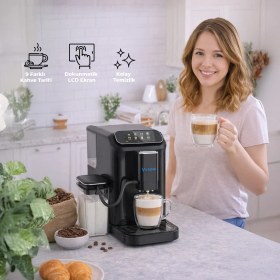 Resim Yasomi Brewsta Ws-D5 Çelik Kahve Öğütücülü, Süt Köpürtücülü, Dokunmatik Ekranlı Full Otomatik Espresso Makinesi 