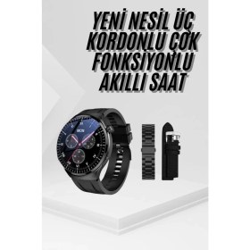 Resim İlk El Grup Ieg™ Amoled Ekran Metal Deri Silikon Kordonlu Uyku ve Sağlık Takibi 