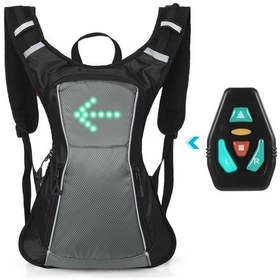 Resim Led Dönüş Sinyali Sırt Çantası Ipx5 Yön Göstergeli Gri Gri 