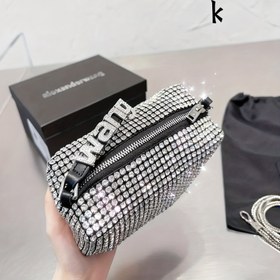 Resim Bayanlar için Taşlı Süslemeli Çapraz Askılı Clutch - Parlak Akşam Partisi Cüzdan, Fermuarlı, Çamaşır Makinesinde Yıkanabilir Kumaş ve Sabit Omuz Kayışı, Özel Günler için Siyah Kare Tasarım Zarif El Aksesuarı Şık Gece Çantası Dayanıklı Astarlı Kompakt Dizayn Gelinlik Ekstray 