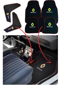 Resim Renault 12 Toros Nakış İşlemeli Araç Oto Halı Paspas Torpido Vites Orta Konsol Yan Kaplama Halısı 