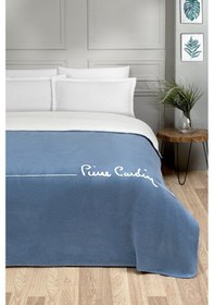 Resim Pierre Cardin Pamuk Battaniye Tek Kişilik Logo İndigo 