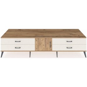 Resim Kronos Tv Ünitesi Tek Raflı 4 Çekmeceli Tek Kapaklı 220x59x51 Çam-çam/aytaşı Atlas Çam/aytası - Atlas Çam 