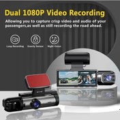 Resim Motion003 Araçlar İçin 64gb Kartlı 1080p Çift Kameralı Gece Görüşlü Dash Cam 
