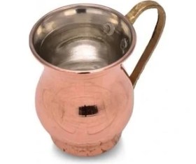 Resim Turna Bakır Mini Zemzem Maşrapa Düz 100 ml Kırmızı TURNA0496-1 