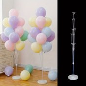 Resim 1 Adet 1.3m Balon Standı - Doğum Günü, Düğün ve Mezuniyet Partisi Dekorasyonu için Elektriksiz, Sağlam Şeffaf Plastik Çerçeve Karışık Pastel Renkler, İç Mekan/Dış Mekan Kullanımı 
