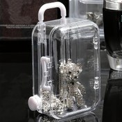 Resim 1 Adet Mini Şeffaf Depolama Kutusu Teddy Bear Tasarımlı - Sevimli Bavul Şeklinde Takı Organizatörü, Tokalı Kapatma Dayanıklı Plastik Çok Amaçlı Ev Dekoru, Fotoğraf Aksesuarları & Masaüstü Eşyaları için, Dekoratif Saklama Kutusu, Çok Amaçlı Kap, Oyunbaz Tasarım, Hafif Kılıf, Takı Rulosu 