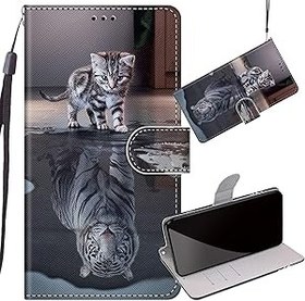 Resim YEALLY Telefon Kılıfları Xiaomi Redmi için Not 12 Pro Deri Kılıf, Kaplan Cüzdan Standı Fonksiyonu ve Kart Yuvaları ile Redmi Not 12 Pro için Koruyucu Flip Case 