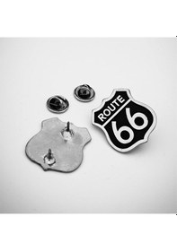 Resim Route 66 Motorcu Rozet Gümüş 