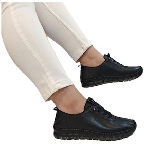 Resim Voyager 9050 Siyah Hakiki Deri Şeffaf Taban Bayan Ayakkabı Siyah 